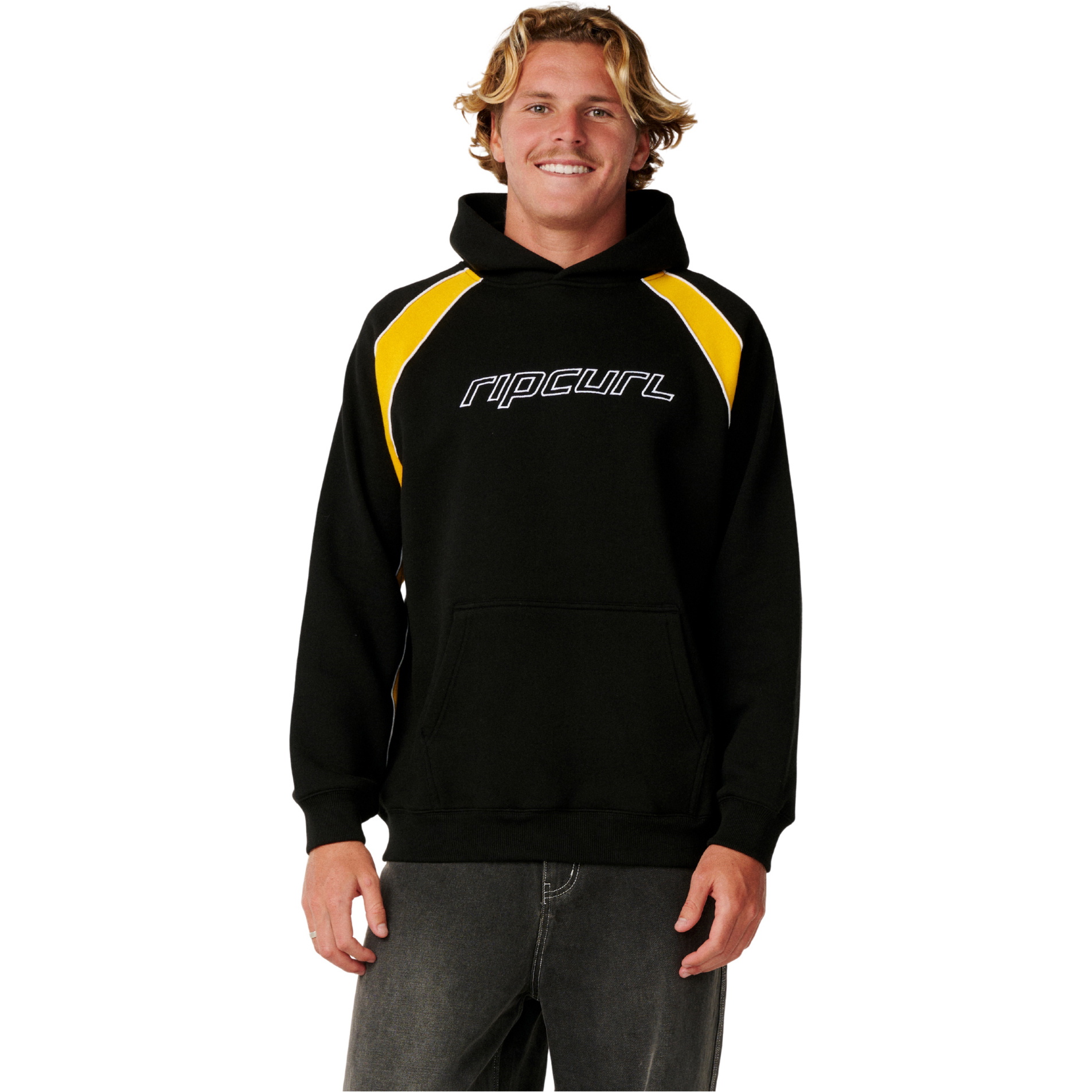 2026 Rip Curl Homem Painel De Arquivo Ride Hoodie 0D1MFL - Black